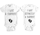 Surprise Pregnancy Twin Onesies, Twin Pregnancy Announcement Onesies, I was a surprise I was...