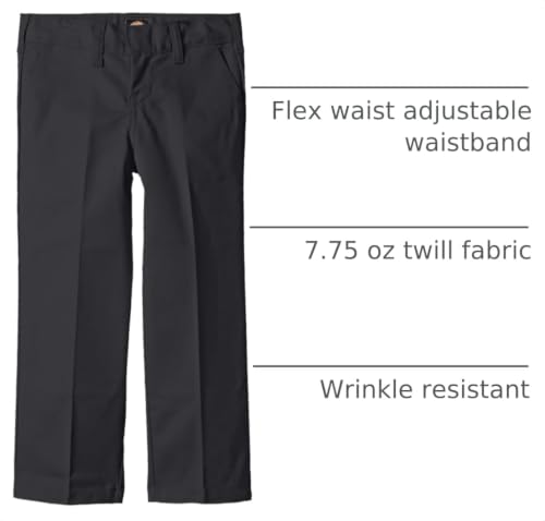 Image of Dickies Boy's Flexwaist Flat Front Straight Leg School Uniform Pants - Adjustable Uniform Trousers for Schoolwear