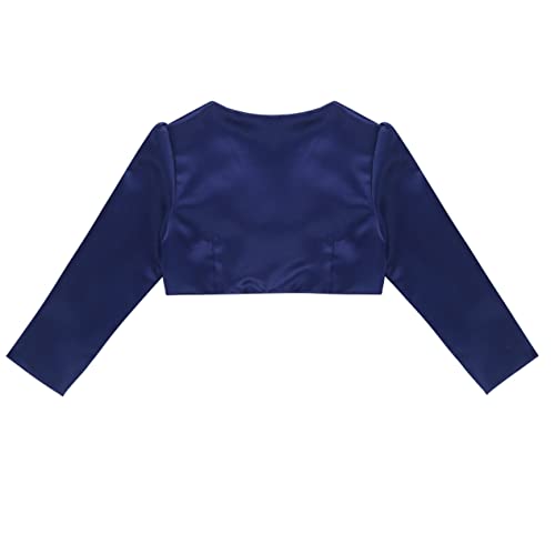 Little Girls Satin Long Sleeve Bolero Shrug Jacket Cardigan Cover Up Sweater for Formal Dress4