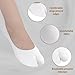 Cutey May No Show Tabi Socks for Women, Split Toe Design, Non-Slip Liner Socks for Flip Flops, 3 Pairs, Black/White/Beige (US, Numeric, 6, 9, Regular, Petite, Black)