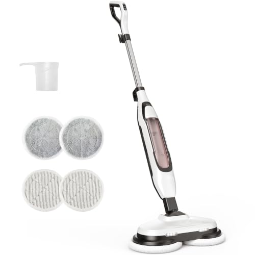 Image of NEWBULIG Scrubbing Steam Mop, Spin Steam Mops for Floor Cleaning with LED