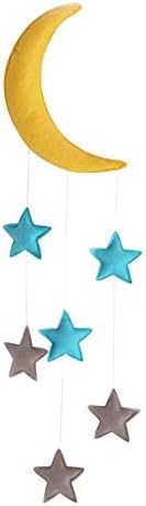 Exttlliy Felt Cloth Moon and Stars Baby Mobile Nursery Ceiling Crib Mobiles Kids Room Hanging Decorations