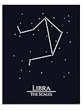 AMERICAN LUXURY GIFTS Libra Zodiac Sign - Mystic Celestial Wall Art - Horoscope Astrology Decor for Living Room, Bedroom - 11x14 Unframed Print