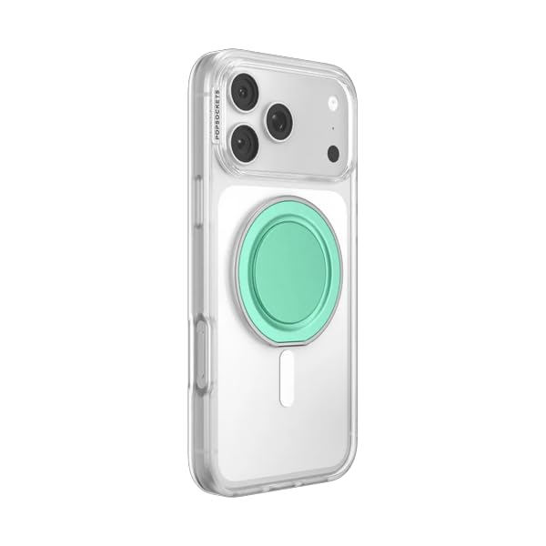 Image of PopSockets Low-Pro Grip for MagSafe, Thin Profile- Mint | Ultra-Slim Pocketable Phone Grip, Magnetic Mount, Flat, Thin, Slim Flat, Low, Profile, Blue