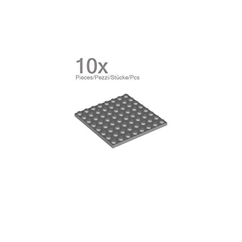 Preisvergleich Produktbild 10 LEGO Platten 8x8 Noppen Hellgrau NEU