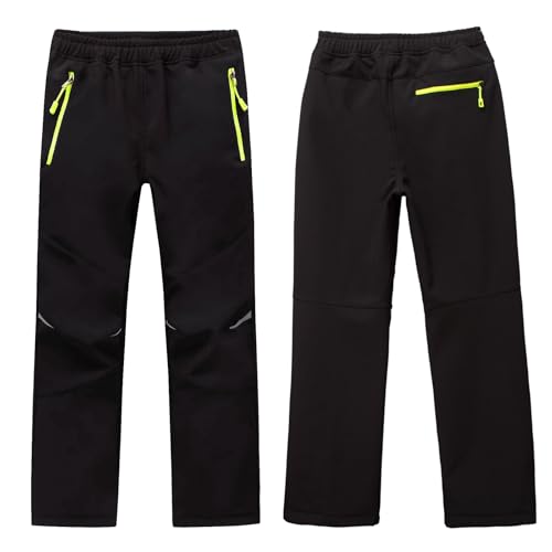 MEILONGER Boys Girls Softshell Hiking Pants Fleece Lined Skiing Snow Pants Kids Outdoor Trousers2