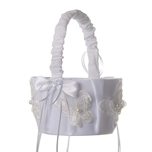 Flower Girl Basket Wedding Collection Traditional Ivory (NHL-03)