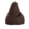 Textilhome – Zitzak leer XL 80X80X130 cm – Grote zitzakken. Kleur Bruin – Hoge weerstand – dubbele terugslag…