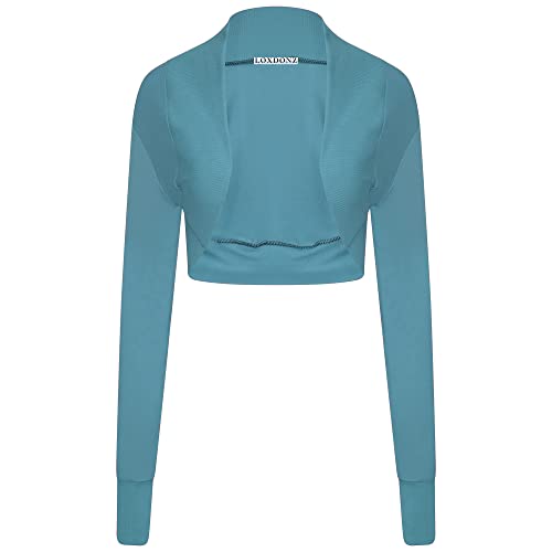 Image of Loxdonz Women Long Sleeve Bolero Shrug Cropped Cardigan Crop Top