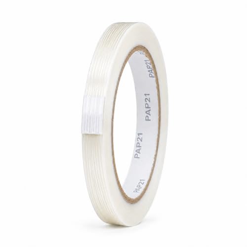 Image of GGR Supplies FIL-795 Fiberglass Reinforced Filament Strapping Tape - Heavy Duty Packing & Shipping Tape, Mono Directional, 3 /4 in x 60 yds (5.5 Mil)