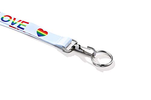 Mealguet Gay Pride Lanyard Id Badge Holder Rainbow Striped Love Lgbtq Pride Flag Lanyard Key Chain For Keys Cell Phone Holder For Pride Parade #TOP2