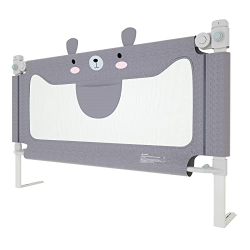 JNGLGO Barriera del letto, 150 cm, protezione per il letto, barriera di sicurezza per bambini, regolabile in altezza 70-93 cm, barriera del lettino con rete traspirante per culla e letto genitoriale,