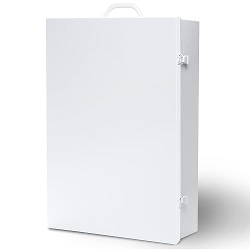 MFASCO Commercial Wall Mount 4 Shelf First Aid Kit - OSHA & ANSI Compliant, Refillable Metal First Aid Cabinet for Businesses, Large First Aid Kit Box for Office and Shop - No Label or Company Logo