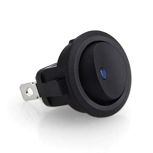 Blue LED Illuminated Round Rocker Switch Toggle Switch Press Button On/Off 12v 20A Car Van Dash Light for Car Auto Boat Truck Trailer Household Appliances, 5 Pack - Image 6