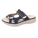 Fremdhandel, Übergröße, lässige Sandalen für Damen, Sommer, Sport-Stil, eine Linie, bequeme Fischmaul, Strandsandalen, Ledersandalen, Schwarz , 40 EU