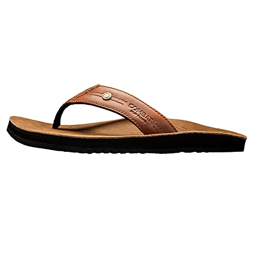 Combat Flip Flops Mens AK Brown Leather Ergo Mens Flip Flops - Bad for Running, Worse for Fighting4