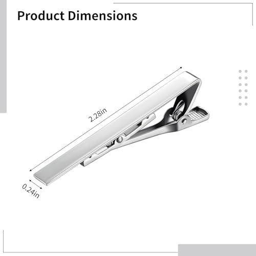 Clips de corbata para hombres set de 8 colores de metal con caja 4