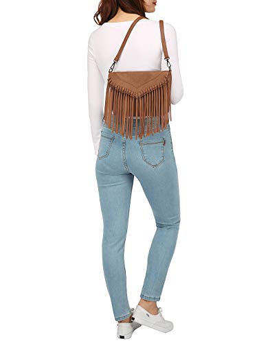 Hde Women's Pu Leather Hobo Fringe Crossbody Tassel Purse Vintage Small Handbag #TOP3