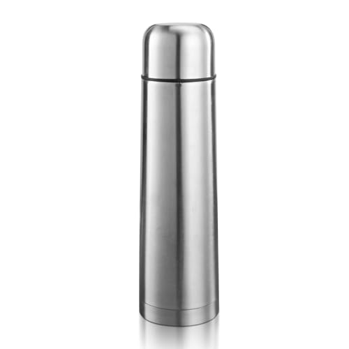 Jomdjmskes Botella Agua Acero Inoxidable, Botella Termica 1 Litro, Doble Aislamiento al Vacío, Botella Termo Prueba Fugas Libre BPA, Cierre Hermético Sistema Antigoteo, Bebidas Calientes Frías