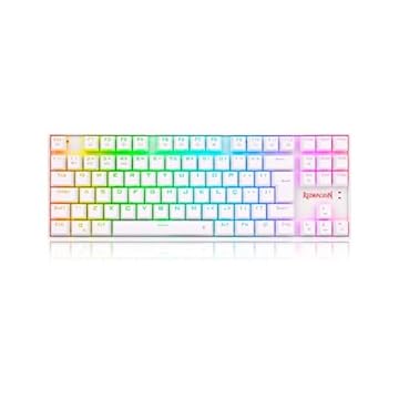 Teclado Mecânico Gamer Redragon Kumara Pro RGB Switch Marrom Branco - K552RGB-BRS-W