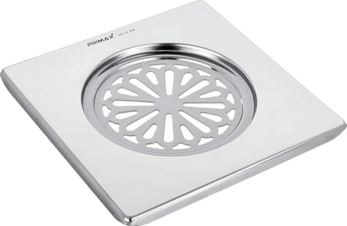 Image of Plantex (Primax) 304 Grade Stainless Steel Bathroom Drain Cover /Floor Drain /Drainage Cover /Bathroom Drain Jali - 6x6 inch (Chrome)