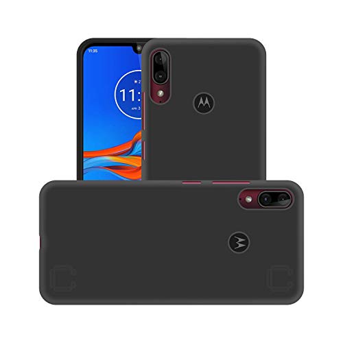Image of Case Creation for Moto E6 Plus 2019 Back case, Motorola Moto E6 Plus Slim Flexible Smart Look case with 360 Camera All Angle Protection (Pure Black)