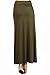 Women's Stylish Spandex Comfy Fold-Over Flare Long Maxi Skirt Made in USA
