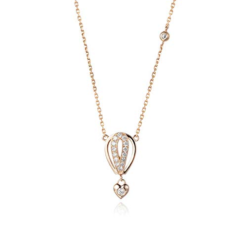 Collier ballon à air chaud en or rose 18k et diamant pour femme