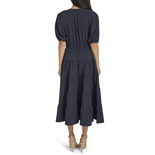 Image of Calvin Klein Puff Sleeve Commuter Tiered Maxi