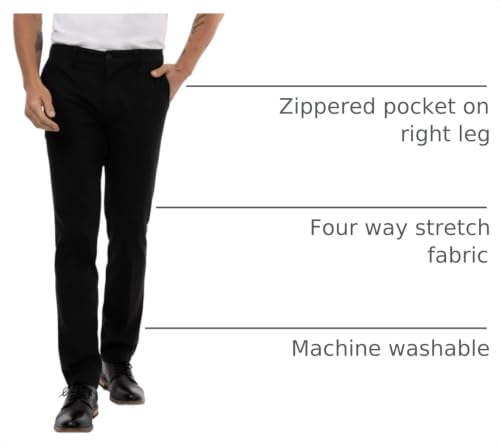 Chef Works Men's Stretch Fit Chino Pants, Black, 34 by Chef Works - Used condition - US$58.51