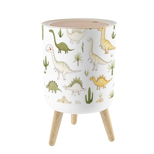 Caneca de basura pequeña con tapa diseño dinosaurios 1.8 gal