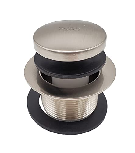 Westbrass 593244-07 14" X 1-1/2" White Tubular Bathtub Waste & Overflow Assembly With Tip-Toe Drain Plug And 2-Hole Faceplate, 1-Pack, Satin Nickel #TOP5