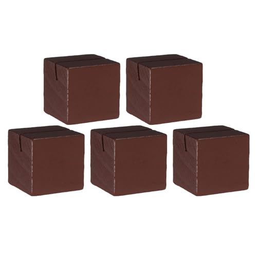 Beaupretty 5個木製明信片底座 カードスロット付き 名刺入れ カード立て 多用途 卓上整理用 メモ カレンダー メニュー表示対応 オフィス 結婚式