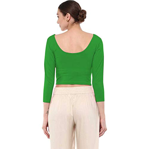 Image of Fressia Fabrics Women's Cotton Readymade Saree Blouse Stretchable Crop Top Choli Bustier Top