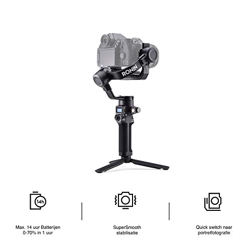 DJI RSC 2 - gimbalstabilisator met 3 assen voor DSLR en spiegelloze camera, Nikon, Sony, Panasonic, Canon, Fujifilm, Ronin SC, 3 kg draagvermogen, verticaal opnemen, touchscreen - zwart - Image 4