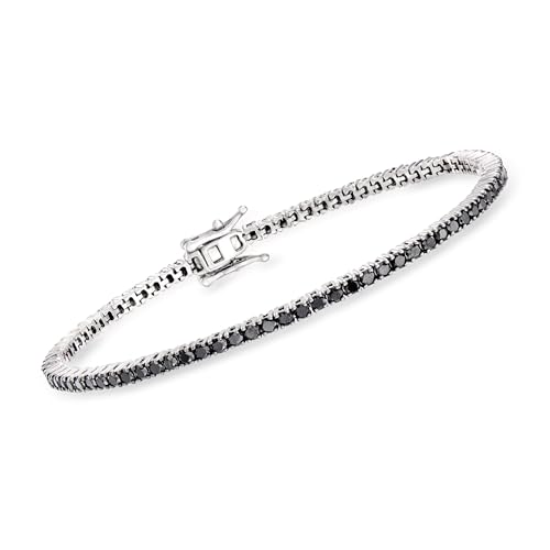 Ross-Simons 3.00 ct. t.w. Black Diamond Tennis Bracelet in Sterling Silver