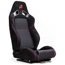 CS-Pro Modular Simracing Cockpit Esports Game Accessories Classic Racing Seats, Adjustable Suede Universal Seats Compatible with Thrustmaster, Fanatec, Moza on PC, Xbox and PS