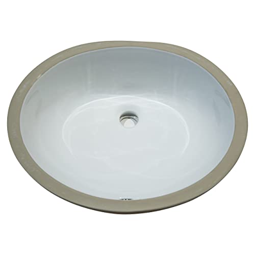 Msi 17 Inch X 14 Inch Oval Porcelain Ceramic Undermount Bathroom Vanity Vessel Sink, White #TOP4