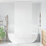 Gecheer Toilettenschrank, Duschregal, Teleskopstange, Duschrollo, 100 x 240 cm, Weiß