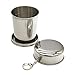 Aisoway 250ML telescopico Esterno Campeggio Pieghevole della Tazza del Vino in Acciaio Inox tè con Portachiavi