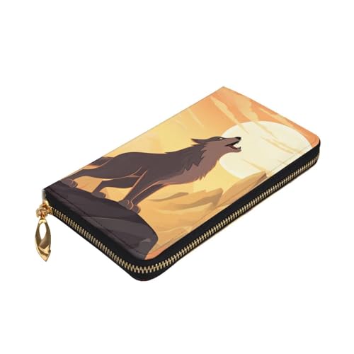 Wolf Wallet For Women Men Clutch Rfid Blocking Leather Wallets Large Capacity Purse Credit Card Holder Money Case With Zipper Phone Holder Long Travel Purse3