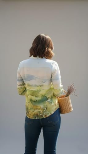 Image of Amazon Brand - INKAST Women Abstract Floral Printed Spread Collar Long Sleeves Casual Cami Shirt