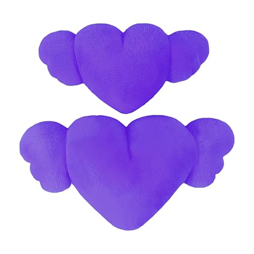Corazón alas de ángel - Cojín, cojín de peluche con forma de corazón | Adorable y acogedor cojín de coche para habitación, coche, hotel, dormitorio