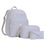 Kit Mochila Feminina Casual Bolsa Transversal E Mini Bolsa Elegante Reforçada (Bege)