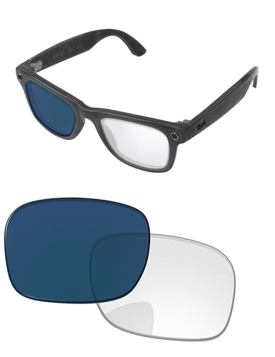 Image of Replacement Lenses for Ray-Ban Meta Wayfarer RW4006 & RW4012 50mm AI Glasses - Photochromic, Anti Blue Light Lens