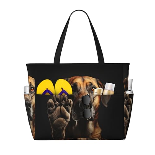 Sac à bandoulière imperméable pour l'été et la plage avec motif pattes de chien