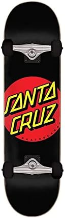 SANTA CRUZ Classic Dot Full Sk8 Completes, Black 8.00in x 31.25in
