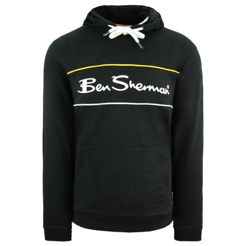 Ben Sherman Graphic Logo Pullover Black Mens Hoodie 0065214 Black