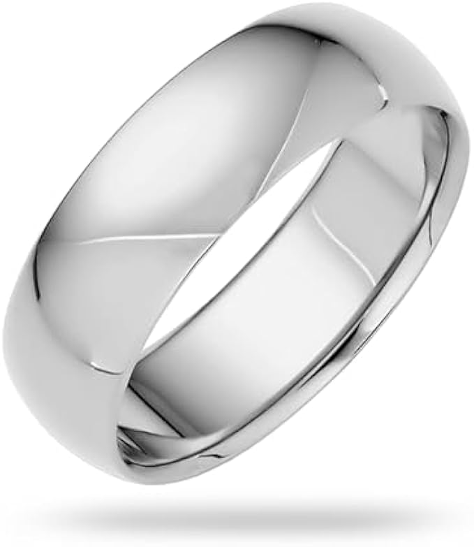 6mm Solid Gold Wedding Band, Yellow or White Gold Ring, Comfort Fit 10k or 14k Womens and Mens Wedding Band