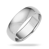 EWB Signature Jewelry Classic 6mm Solid Gold Wedding Band in 14K White Gold, Comfort Fit, Finger...